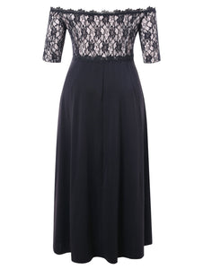 Lace Applique Floor Length Dress - Kingz Court