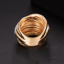 Load image into Gallery viewer, Tri Stone Luxury Cross Geometry Ring - Kingz Court