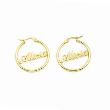 Load image into Gallery viewer, 1Pair Custom Name Mix Match Hoop Stainless Steel Earrings - Kingz Court