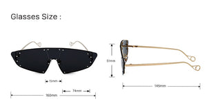 Fashion Rivet Cat Eye Sunglasses - Kingz Court