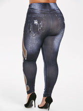 Load image into Gallery viewer, High Waisted 3D Jean Print Jeggings - Kingz Court