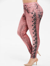 Load image into Gallery viewer, Floral Printed Plus Size Jeggings - Kingz Court