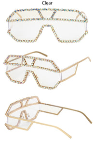 Diamond Pattern Oversized Square Sunglasses - Kingz Court