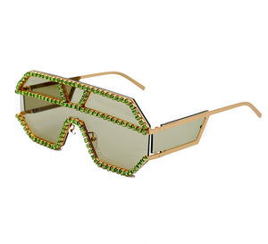 Diamond Pattern Oversized Square Sunglasses - Kingz Court