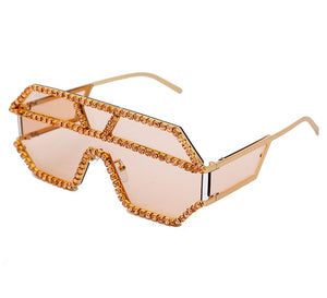 Diamond Pattern Oversized Square Sunglasses - Kingz Court