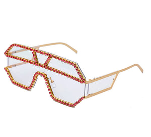 Diamond Pattern Oversized Square Sunglasses - Kingz Court