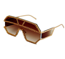 Load image into Gallery viewer, Diamond Pattern Oversized Square Sunglasses - Kingz Court