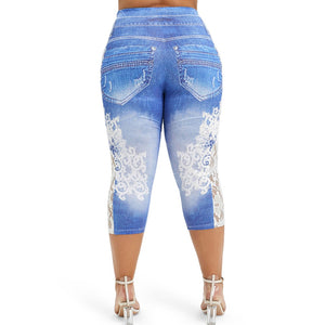 Capri Lace Printed Leggings - Kingz Court