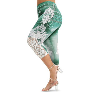 Capri Lace Printed Leggings - Kingz Court