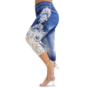 Capri Lace Printed Leggings - Kingz Court