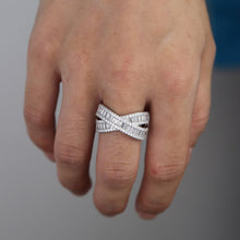 Load image into Gallery viewer, Cross Over Baguette Design Ring - Kingz Court