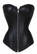 Load image into Gallery viewer, Black PU Leather Corset - Kingz Court