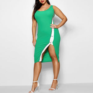 Knee Length Button Accent Dress - Kingz Court