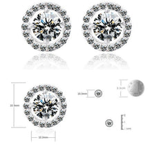 Load image into Gallery viewer, Real 925 Sterling Silver Zircon Circle Stud Earrings - Kingz Court