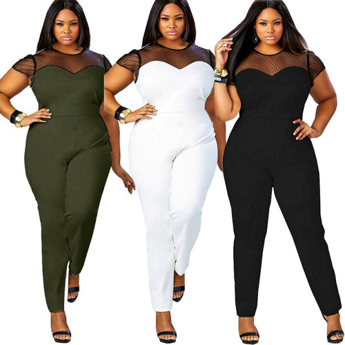 Mesh Lace Shoulder Jumpsuits - Kingz Court