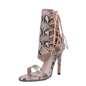 Gladiator Rome Buckle Strap Peep Toe Ankle Boots - Kingz Court