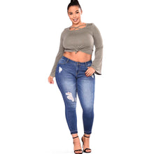 Load image into Gallery viewer, Distressed High Waist Ripped Jeans - Kingz Court