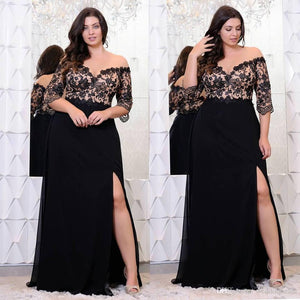 Lace Applique Floor Length Dress - Kingz Court