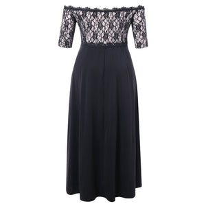 Lace Applique Floor Length Dress - Kingz Court